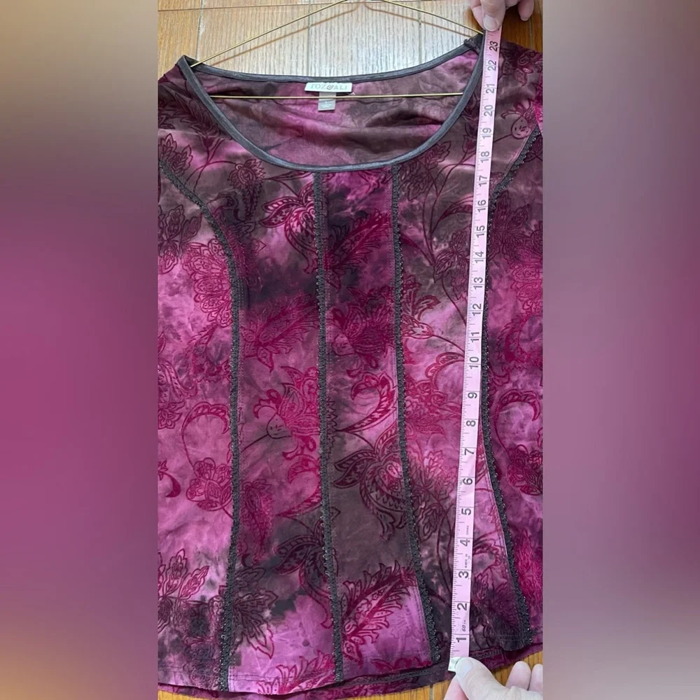 Roz & Ali Women's Floral Pink and Purple Blouse - Picture 4 of 5